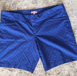 Lilly Pulitzer Gardenia Quatrefoil Brilliant Blue Shorts